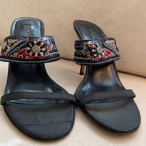 Laundry two strapped sequin-embellished heel sandals by Shelli Segal, size 7.5 - Picture 6 of 11